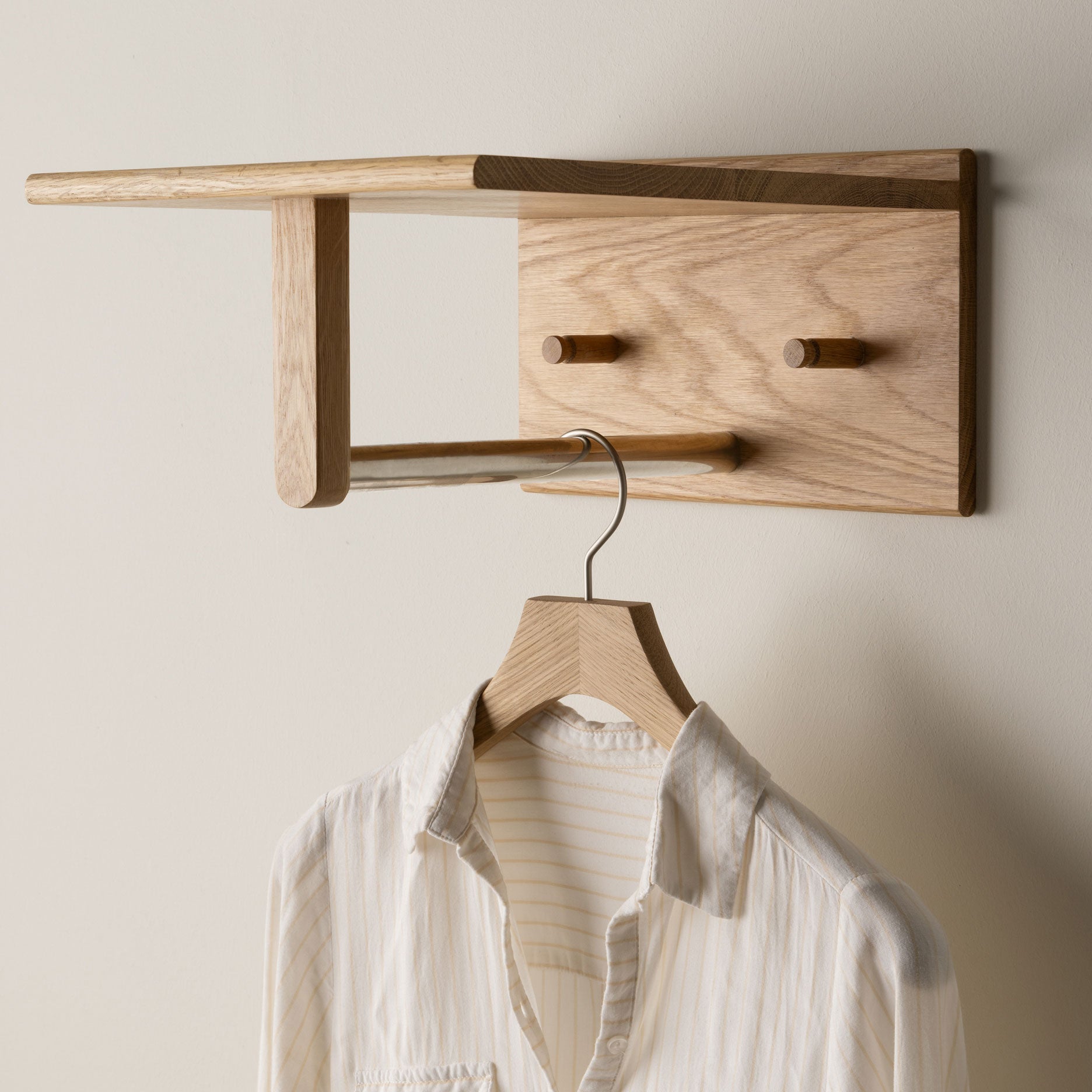 Wood II multi knagerække eg L30 cm